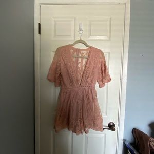 Light Pink lace romper